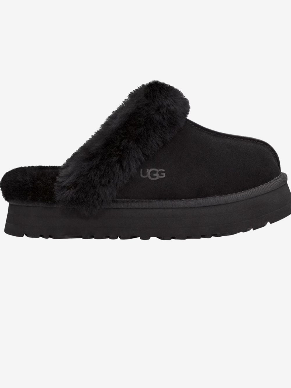 UGG Women's Black Shearling Slide Mule Disquette